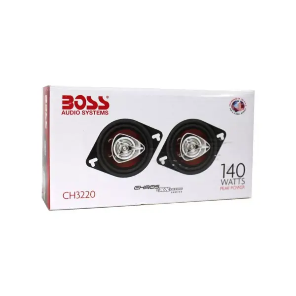 BOSS CH3220 3.5" 2-Way 140W Car Audio Coaxial Speakers Stereo Red PAIR