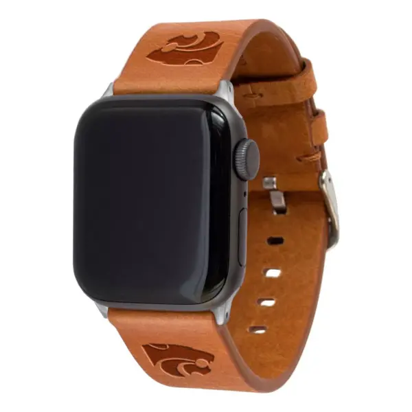 NCAA Kansas State Wildcats Apple Watch Compatible Leather Band 38/40mm - Tan