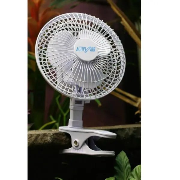 Active Air ACFC6 6-Inch 2-Speed Clip-On Desk Mountable 360-Degree Hydroponics Grow Fan with Spring-Loaded Plastic Clip for Office, Greenhouse, Kitchen