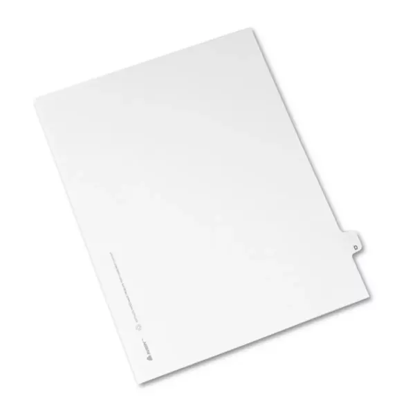 Avery-Style Legal Exhibit Side Tab Dividers 1-Tab Title D Ltr White 25/PK 01404