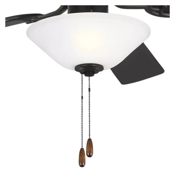 52" Monte Carlo Haven LED 2 Matte Black Pull Chain Ceiling Fan