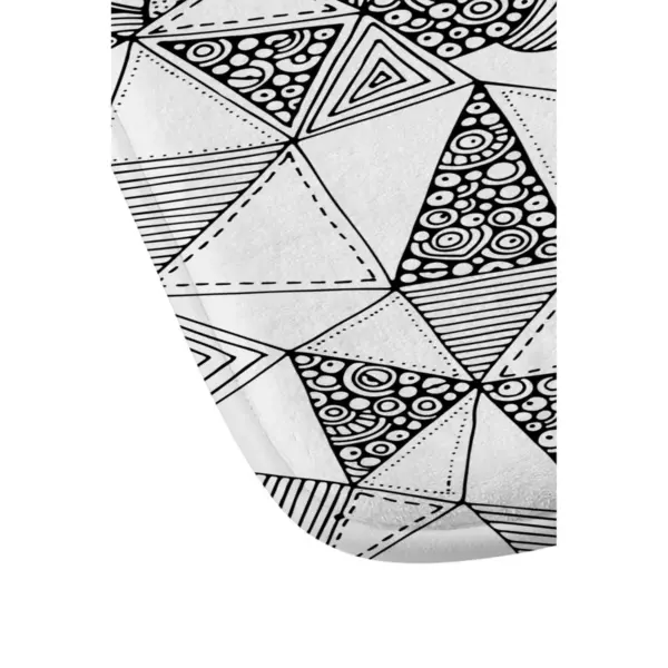 Valentina Ramos Triangle Flowers Bath Mat Black/White - Deny Designs