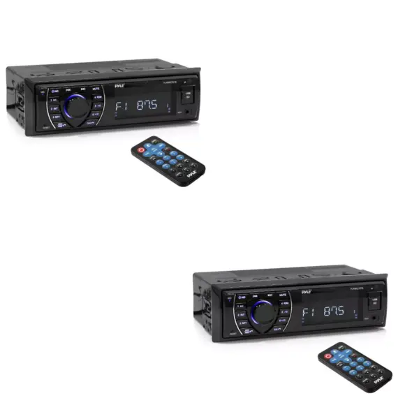 Pyle Hands-Free Bluetooth Marine MP3/USB/SD Radio Stereo Receiver (2 Pack)