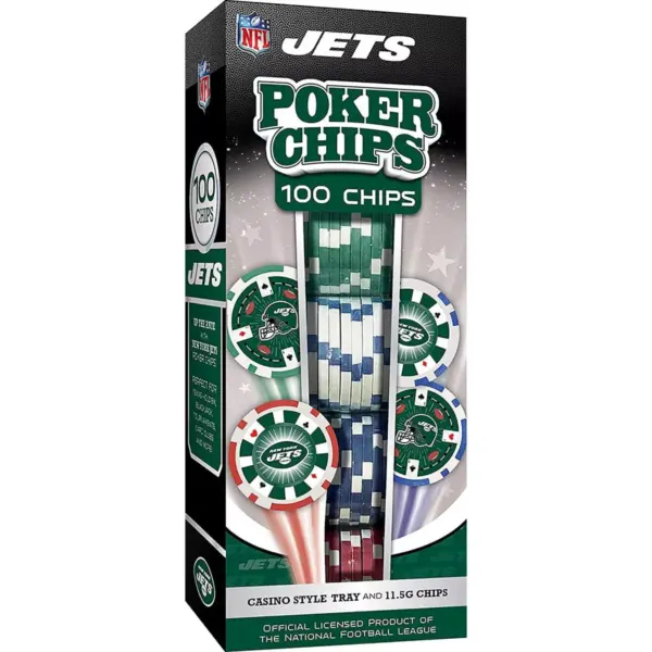 MasterPieces Inc NY Jets  NFL 100-Piece Poker Chips