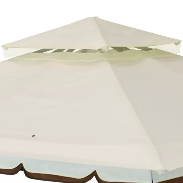 Sunnydaze Outdoor Rectangle Soft Top Patio Gazebo with Screens and Privacy Walls - 10' x 10' - Cream