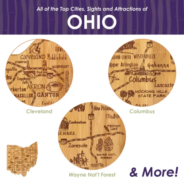 Totally Bamboo Destination Ohio Cutting Board 13.5" x 12"