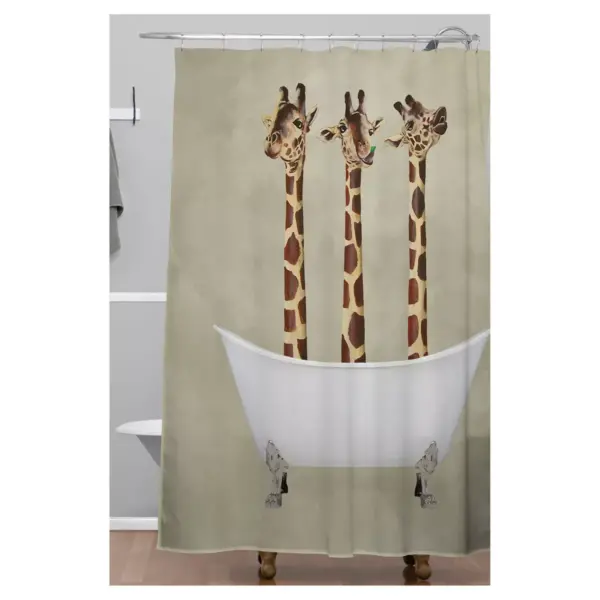 Giraffe Shower Curtain Brown - Deny Designs