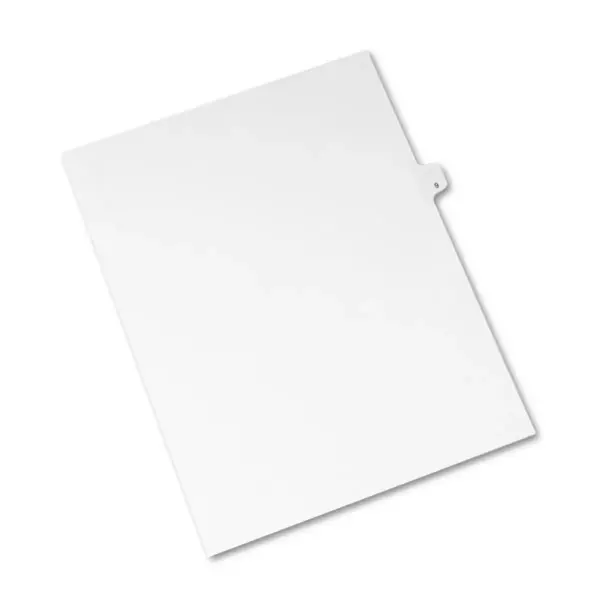 Avery-Style Legal Exhibit Side Tab Divider Title: 9 Letter White 25/Pack 11919