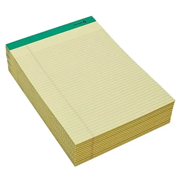 MyOfficeInnovations Notepads 8.5" x 11.75" Narrow Yellow 50 Sh./Pad 12 Pads/PK 354743