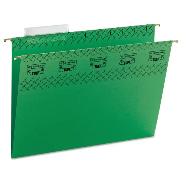 Smead Tuff Hanging Folder with Easy Slide Tab Letter Green 18/Pack 64042