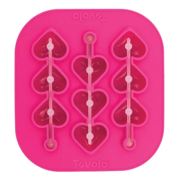 Tovolo Heart Swizzle Stick Ice Mold- Old Fashioned Fuchsia