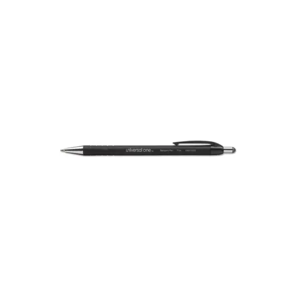 UNIVERSAL Comfort Grip Ballpoint Retractable Pen Black Ink Fine Dozen 15520