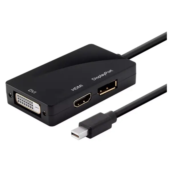 Monoprice Mini DisplayPort 1.1 to HDMI, DVI, and DisplayPort Adapter, Black