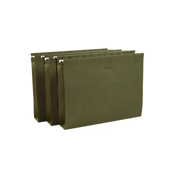 Staples Hanging File Folders 2" Expansion Legal Size Standard Green 25/BX TR117523/117523