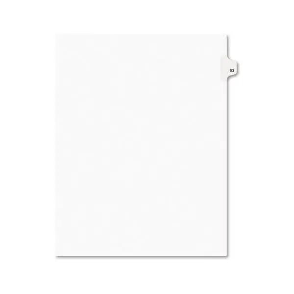 Avery-Style Legal Exhibit Side Tab Divider Title: 53 Letter White 25/Pack 01053