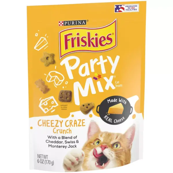 Purina Friskies Party Mix Cheezy Craze Crunch Crunchy Cat Treats - 6oz