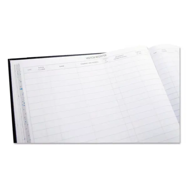 Wilson Jones Detailed Visitor Register Book Black Cover 208 Ruled Pages 9 1/2 x 12 1/4 S491