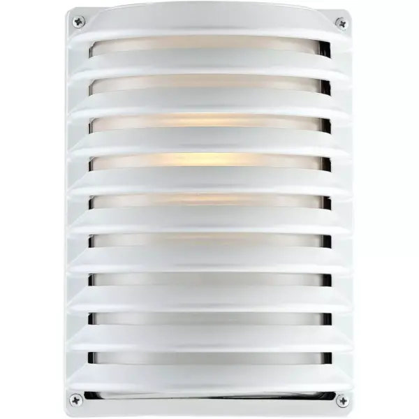 John Timberland Modern Outdoor Wall Light Fixture Sleek White Banded Grid 10" Frosted Glass for Exterior House Porch Patio Deck