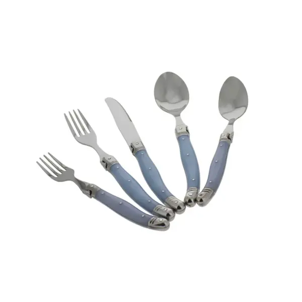 French Home Laguoile 20pc Stainless Steel Silverware Set Blue