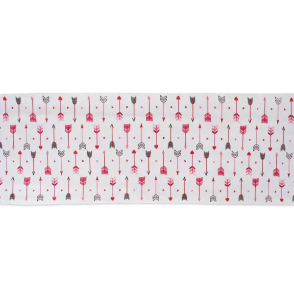 108"x72" Hearts & Arrow Print Table Runner Pink - Design Imports