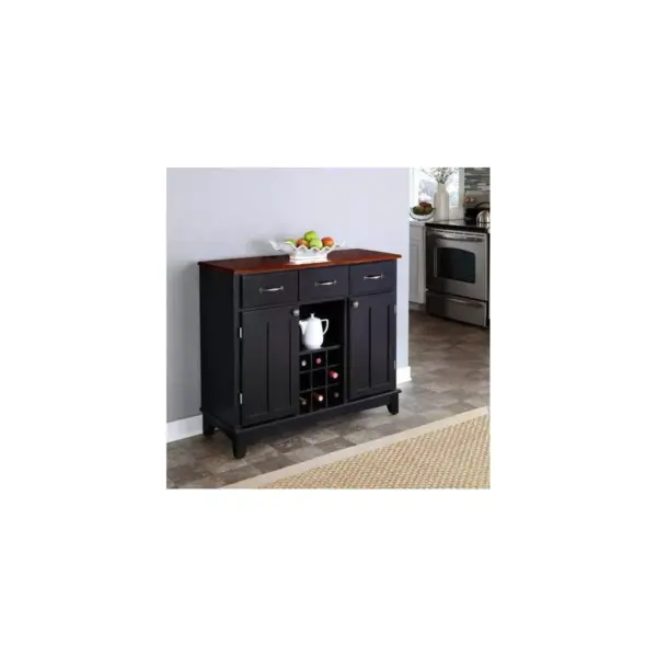 Hutch-Style Buffet Wood/Black/Cherry - Home Styles