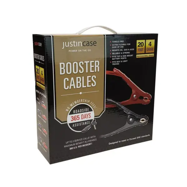 Justin Case 20ft 4 Gauge Booster Cable