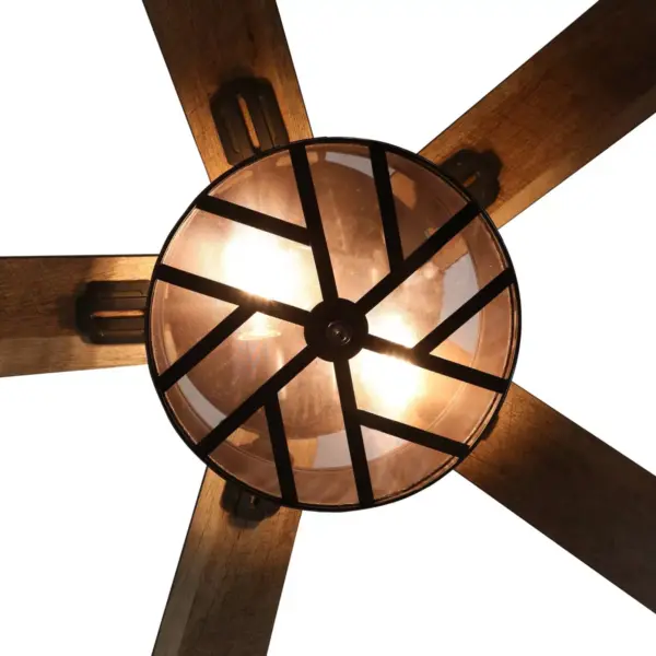 52" 5-Blade LED Zander Urban Industrial Caged Lighted Ceiling Fan - River of Goods