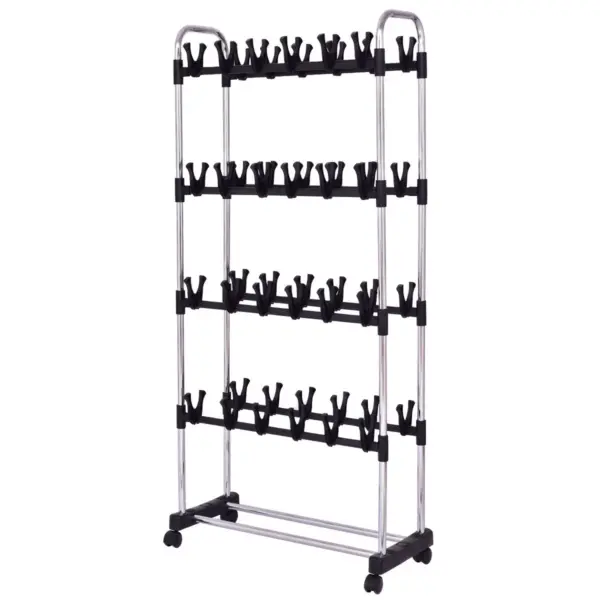 Costway 48 Pairs Clip On Shoe Rack Adjustable Storage Shelf Holder Space Organizer