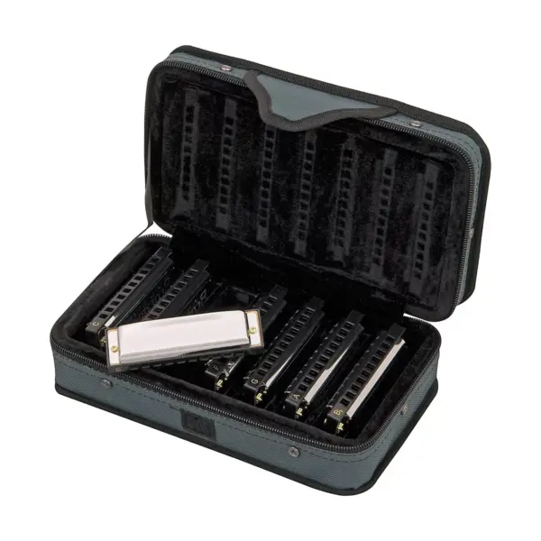 Hohner Blues Band 7 Piece Harmonica Set With Harmonica Holder