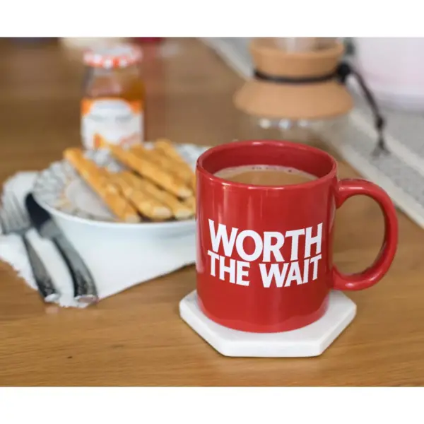 Toynk Heinz Ketchup Logo "Worth The Wait" Ceramic Coffee Mug | Holds 16 Ounces