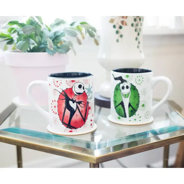 Silver Buffalo Nightmare Before Christmas Jack Holiday Mugs, Set of 2 | Each Holds 14 Ounces