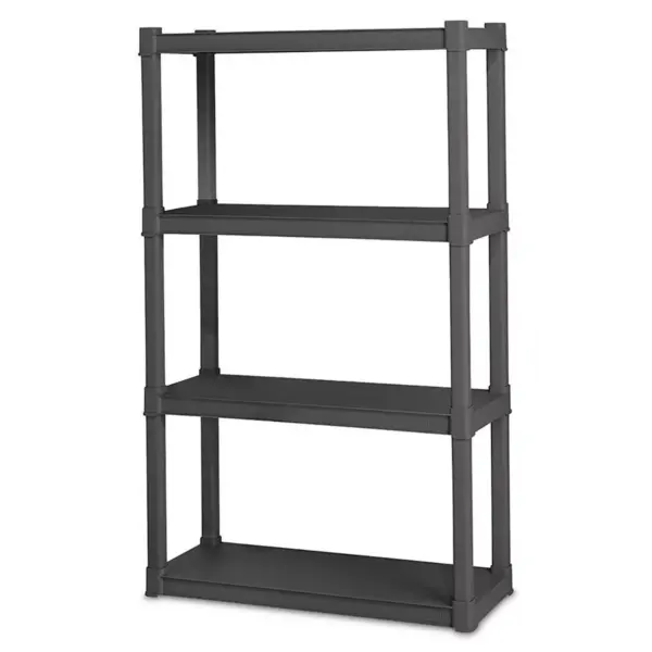 Sterilite 4 Shelf Durable Solid Gray Surface Shelving Unit, 2 Pack | 01643V01