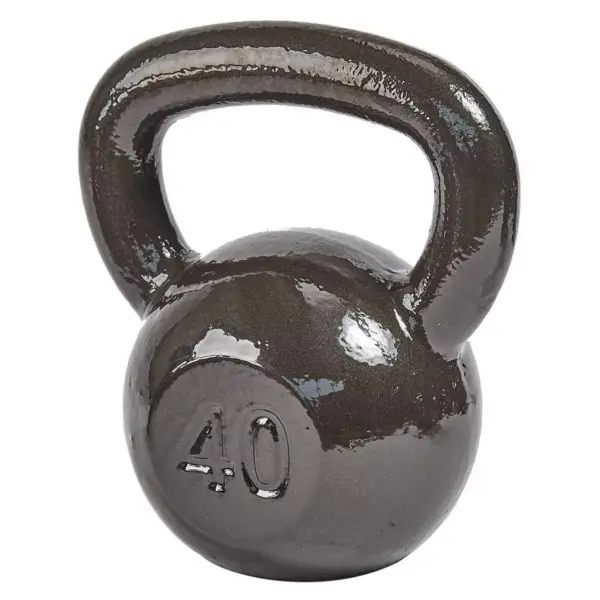 Everyday Essentials All Purpose Solid Cast Iron Single 40 Pound Kettlebell Weight with Flat Bottom and Wide Handle, For Home or Gym Workouts