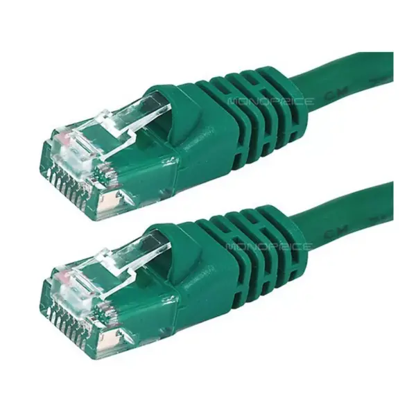 Monoprice Cat5e Ethernet Patch Cable - 100 Feet - Green | Network Internet Cord - RJ45, Stranded, 350Mhz, UTP, Pure Bare Copper Wire, 24AWG