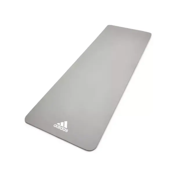 Adidas ADYG-10100GR Universal Exercise Roll Up Slip Resistant Fitness Pilates and Yoga Mat, 8mm Thick, Grey