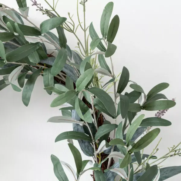 26" Artificial Olive/Eucalyptus Leaf with Lavender Wreath - Threshold™ designed with Studio McGee