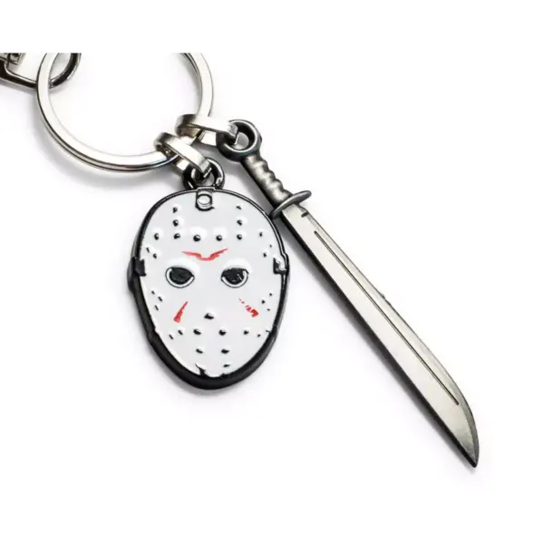 SalesOne LLC Friday The 13th Mask & Machete Sword Heavy Duty Metal Car & Backpack Keychain