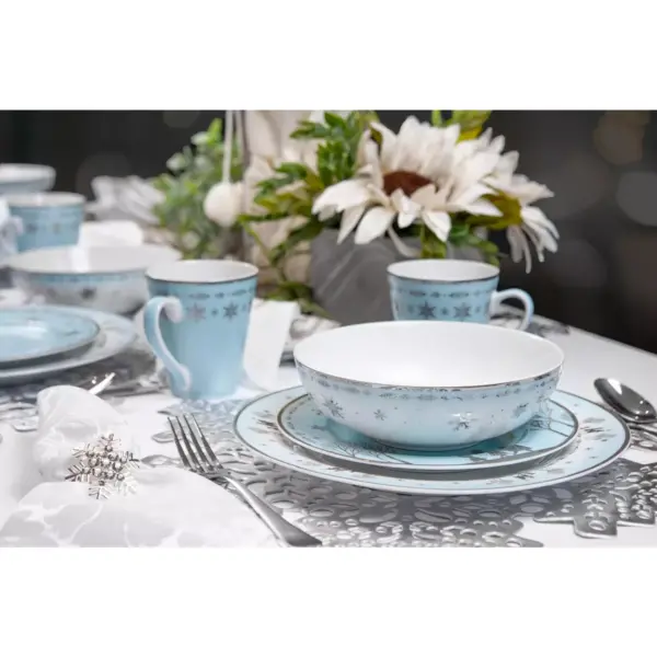 Robe Factory LLC Disney Frozen 2 Anna & Elsa Ceramic Dining Set Collection | 16-Piece Dinner Set