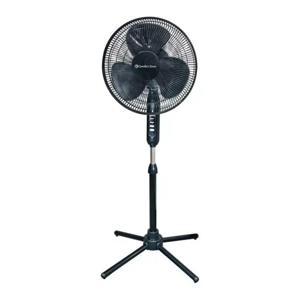 Comfort Zone 16" Pedestal Fan Oscillating Black