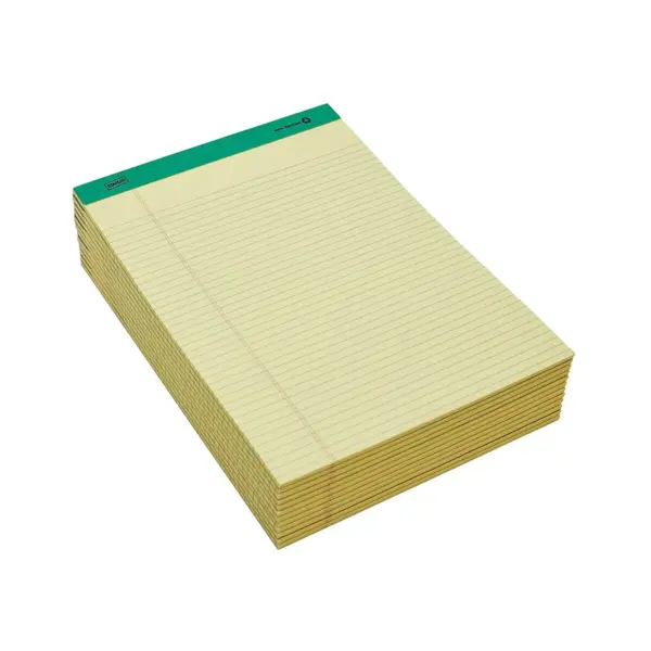 Staples Notepads 8.5" x 11.75" Narrow Yellow 50 Sh./Pad 12 Pads/PK 354743