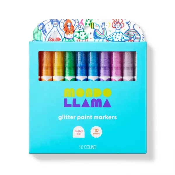 10ct Paint Markers Bullet Tip Glitter - Mondo Llama™