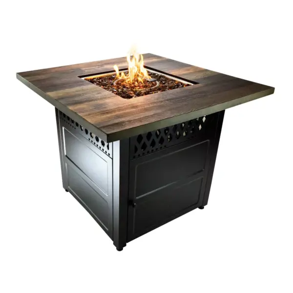 Harris Dual Heat Gas Outdoor Fire Pit/Patio Heater with Wood-Look Resin Mantel - Endless Summer