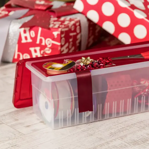 IRIS 3pk Ribbon Storage Box Red