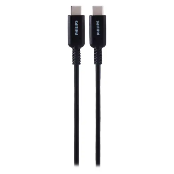 Philips 6' Cable, USB-C to USB-C 60W Charge - Black