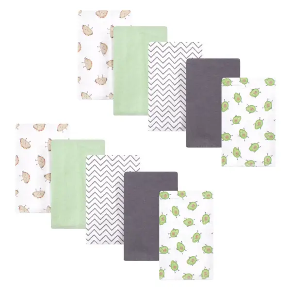 Hudson Baby Infant Unisex Cotton Flannel Burp Cloths, Avocado Taco, One Size