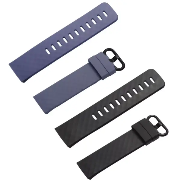 Insten 2-Pack Soft TPU Rubber Replacement Band For Fitbit Charge 4 & Charge 3, Black+Gray