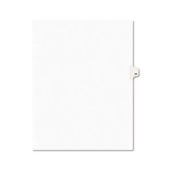 Avery-Style Legal Exhibit Side Tab Divider Title: 60 Letter White 25/Pack 01060