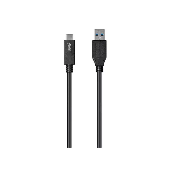 Monoprice USB & Lightning Cable - 1 Meter - Black | Essentials 3.1 USB-C to USB-A Gen 2, 3A, 10 Gbps, use with Samsung Galaxy S9 S8 Note 8, Pixel, LG