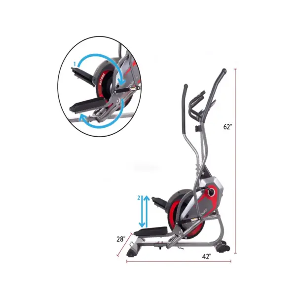 Body Flex Sports Body Power BST800 Stationary 2 In 1 Full Body Elliptical StepTrac Cardio Workout Machine with Curve Crank Technology