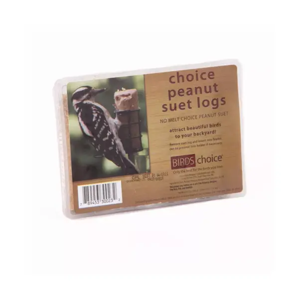 Birds Choice Peanut Suet Logs 3oz - 4-pk , Case of 12